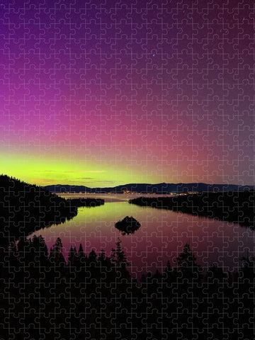 Northern Lights Over Emerald Bay - Puzzle