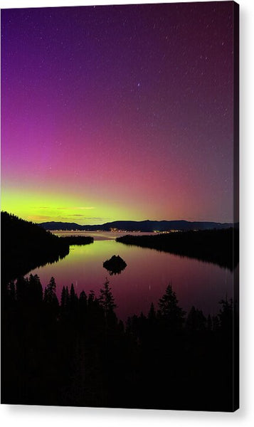 Northern Lights Over Emerald Bay - Acrylic Print