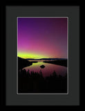 Northern Lights Over Emerald Bay - Framed Print