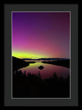 Northern Lights Over Emerald Bay - Framed Print