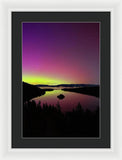 Northern Lights Over Emerald Bay - Framed Print