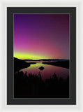 Northern Lights Over Emerald Bay - Framed Print