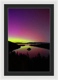 Northern Lights Over Emerald Bay - Framed Print