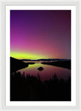 Northern Lights Over Emerald Bay - Framed Print
