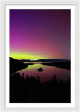 Northern Lights Over Emerald Bay - Framed Print