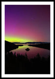 Northern Lights Over Emerald Bay - Framed Print
