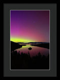 Northern Lights Over Emerald Bay - Framed Print