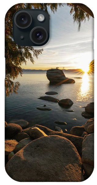 Bonsai Rock Sunburst Vertical - Phone Case