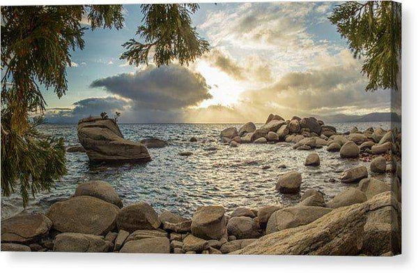 Bonsai Rock Through The Trees By Brad Scott - Canvas Print-12.000" x 6.625"-Lake Tahoe Prints