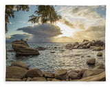 Bonsai Rock Through The Trees By Brad Scott - Blanket