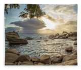Bonsai Rock Through The Trees By Brad Scott - Blanket