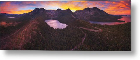 Cascade Ablaze By Brad Scott - Metal Print