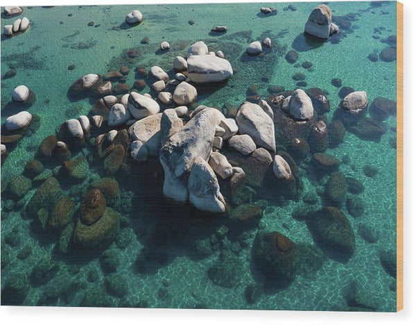 East Shore Boulders - Wood Print