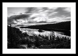 Emerald Bay Black And White - Framed Print
