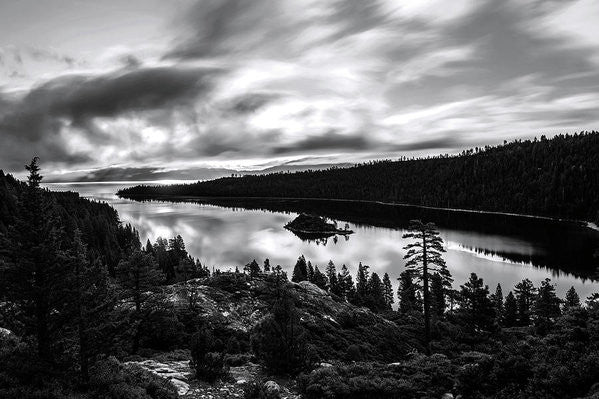 Emerald Bay Black And White - Art Print