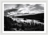 Emerald Bay Black And White - Framed Print