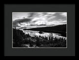 Emerald Bay Black And White - Framed Print