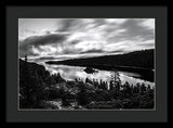 Emerald Bay Black And White - Framed Print