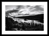 Emerald Bay Black And White - Framed Print
