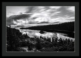 Emerald Bay Black And White - Framed Print