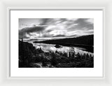 Emerald Bay Black And White - Framed Print