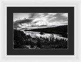 Emerald Bay Black And White - Framed Print