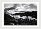 Emerald Bay Black And White - Framed Print