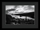 Emerald Bay Black And White - Framed Print
