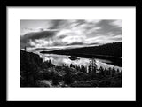 Emerald Bay Black And White - Framed Print