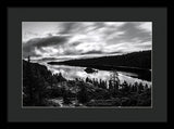 Emerald Bay Black And White - Framed Print