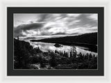 Emerald Bay Black And White - Framed Print