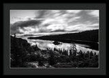 Emerald Bay Black And White - Framed Print
