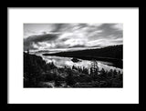 Emerald Bay Black And White - Framed Print