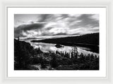 Emerald Bay Black And White - Framed Print