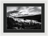 Emerald Bay Black And White - Framed Print