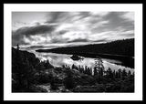 Emerald Bay Black And White - Framed Print