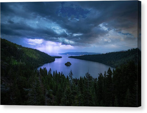 Emerald Bay Electric Skies By Brad Scott - Canvas Print