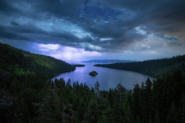 Emerald Bay Electric Skies By Brad Scott - Art Print