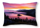 Emerald Bay Foggy Fire - Throw Pillow