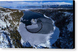 Emerald Bay Ice Aerial - Canvas Print-12.000" x 6.875"-Lake Tahoe Prints