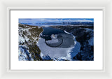 Emerald Bay Ice Aerial - Framed Print
