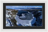 Emerald Bay Ice Aerial - Framed Print