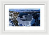 Emerald Bay Ice Aerial - Framed Print