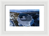 Emerald Bay Ice Aerial - Framed Print