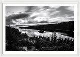 Emerald Bay Rays Black And White By Brad Scott - Framed Print