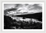 Emerald Bay Rays Black And White By Brad Scott - Framed Print