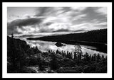 Emerald Bay Rays Black And White By Brad Scott - Framed Print