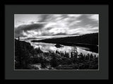 Emerald Bay Rays Black And White By Brad Scott - Framed Print
