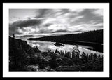 Emerald Bay Rays Black And White By Brad Scott - Framed Print