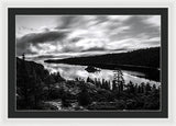 Emerald Bay Rays Black And White By Brad Scott - Framed Print